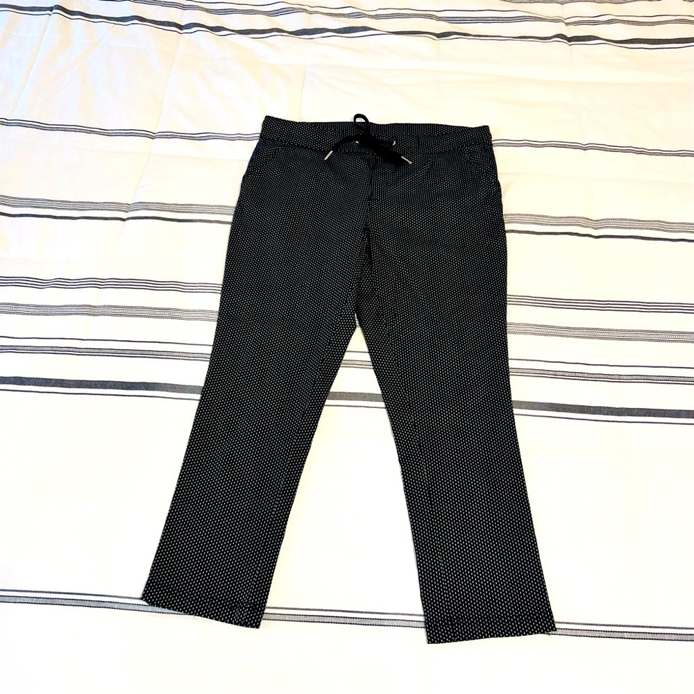 Jules & Leopold Black and White Print Skinny Cropped Pant M